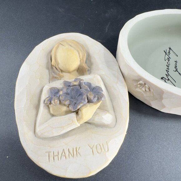 Vintage 2005 Willow Tree Trinket Box Jewelry Holder Demdaco Susan Lordi Resin - Picture 6 of 11